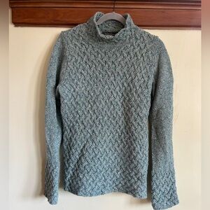 Women's cashmere and wool Cable Knit Sweater - robins egg blue